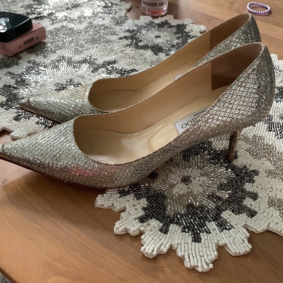 Jimmy Choo Champaign sparkle pumps. - Picture 2 of 5